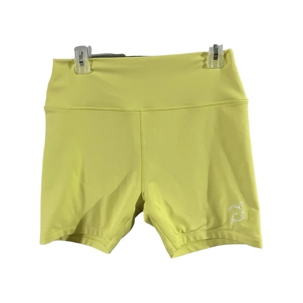 EUC PELOTON Cadent Bike Cycling Shorts 5” Yellow Stretch-Knit Performance Fabric